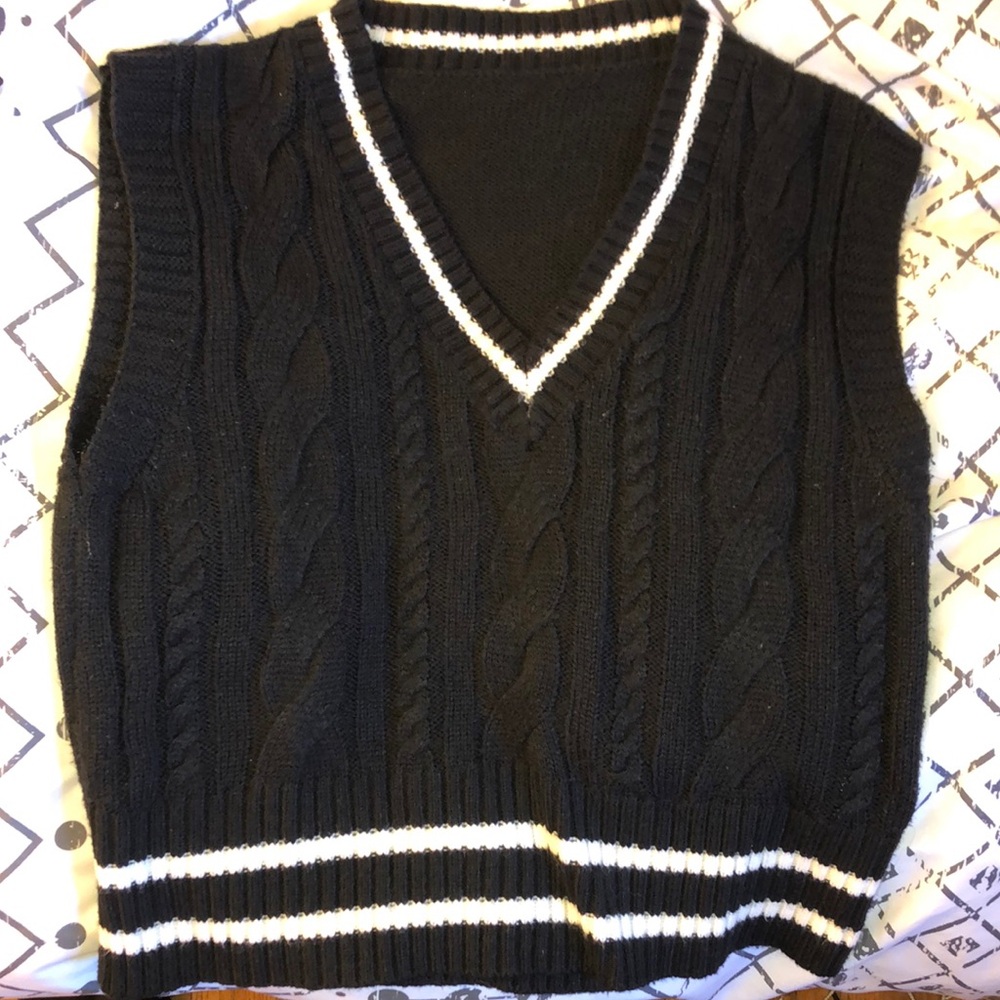 Black and white vest